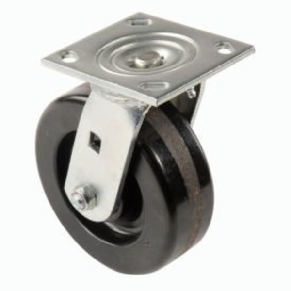 Casters Wheels & Industrial Handling GEC&#8482; Heavy Duty Swivel Plate Caster 6" Plastic Wheel 800 Lb. Capacity CW4-620S-PHRB